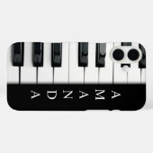 Elegante piano sleutel lay-out met verticale naam Case-Mate iPhone case (Achterkant (horizontaal))