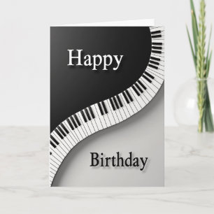 Elegante piano-verjaardagskaart kaart