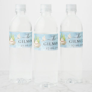 Elegante piano   Viool bloemen duiven bruiloft lux Waterfles Etiket