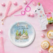 Elegante piano | Viool bloemenduiven Bruiloft Luxe Papieren Bordje (Feest)