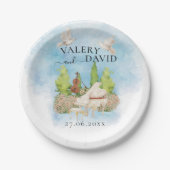 Elegante piano | Viool bloemenduiven Bruiloft Luxe Papieren Bordje (Voorkant)