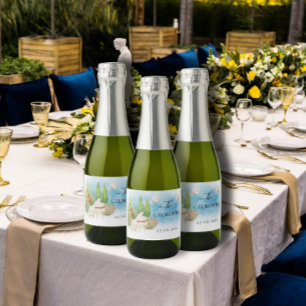 Elegante piano   Viool bloemenduiven Bruiloft Luxe Sparkling Wijnetiket