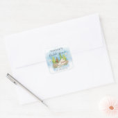 Elegante piano viool duiven bloemen Bruidsdouche Vierkante Sticker (Envelop)