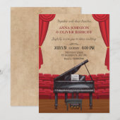  elegante pianobruiloft kaart (Voorkant / Achterkant)