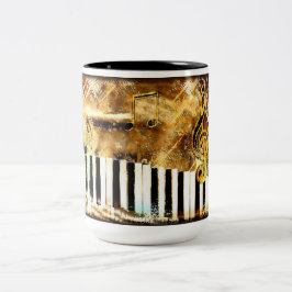 Elegante Pianomuziek & Noten Tweekleurige Koffiemok