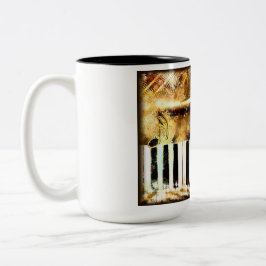 Elegante Pianomuziek & Noten Tweekleurige Koffiemok
