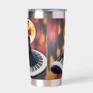 Elegante Pianomuziek Vrouw Kunst Design Geïsoleerde Drinkbeker