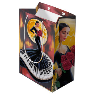Elegante Pianomuziek Vrouw Kunst Design Medium Cadeauzakje