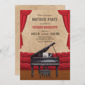 elegante pianopodium verjaardag kaart (Voorkant / Achterkant)