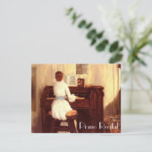 Elegante  pianouitnodigingen kaart (Staand voorkant)