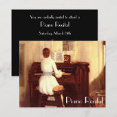 Elegante  pianouitnodigingen kaart (Voorkant / Achterkant)