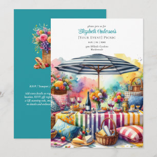 Elegante Picknick Party Verjaardag Pensioen Elk Ev Kaart