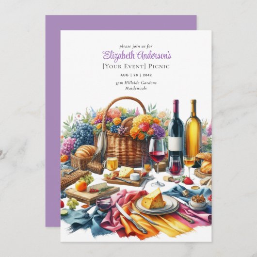 Elegante Picknick Party Verjaardag Pensioen Elk Ev Kaart (Voorkant / Achterkant)