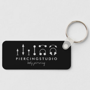 Elegante Piercing Tattoo Studio Zwart Sleutelhanger