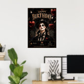 Elegante Pierrot Zwart en Wit Poster (Thuiskantoor)
