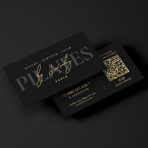Elegante Pilates-instructeur Fitnesscoach Zwarte h Visitekaartje