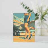 Elegante piloot van de Jet Briefkaart (Staand voorkant)