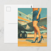 Elegante piloot van de Jet Briefkaart (Voorkant / Achterkant)