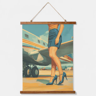 Elegante piloot van de Jet Hangend Wandkleed