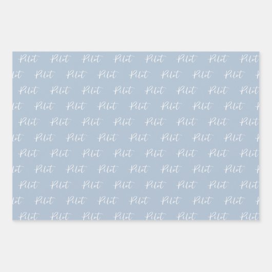 Elegante Pilot Brush Script Typografie Inpakpapier Vel (Voorkant 2)