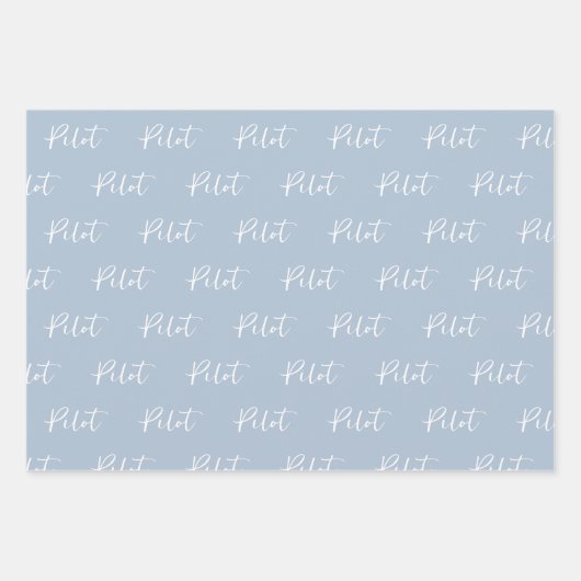 Elegante Pilot Brush Script Typografie Inpakpapier Vel (Voorkant)