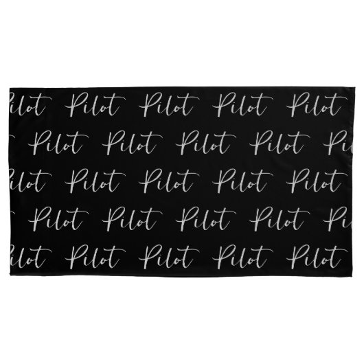 Elegante Pilot Brush Script Typografie Kussensloop (Voorkant)