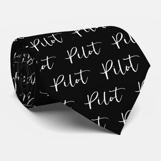 Elegante Pilot Brush Script Typografie Stropdas (Opgerold)