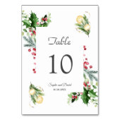 Elegante Pine Berry Kerstballen Bruiloft Kaart (Voorkant)