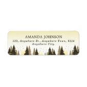 Elegante Pine Botanical Farmhouse Retouradres Etiket (Voorkant)