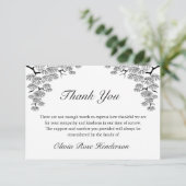 Elegante Pine Branch Begrafenis Dank u Bedankkaart (Staand voorkant)