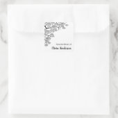 Elegante Pine Branch Bookplate uit de bibliotheek Vierkante Sticker (Tas)