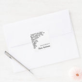 Elegante Pine Branch Bookplate uit de bibliotheek Vierkante Sticker (Envelop)