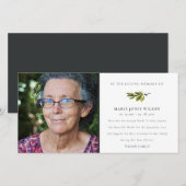 Elegante Pine Branch Foto Sympathy Memorial Bedankkaart (Voorkant / Achterkant)