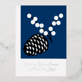 Elegante Pine Cone Folie Zakelijke vakantie Kaart (Voorkant)