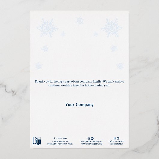 Elegante Pine Cone Folie Zakelijke vakantie Kaart (Achterkant)