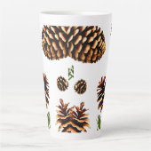 Elegante Pine Cone Outline Latte Mok, 17oz Mok (Voorkant)