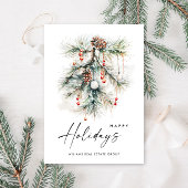 Elegante Pine Cones Branch Christmas Corporate Feestdagenkaart