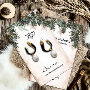 Elegante Pine Earring Display Visitekaartje