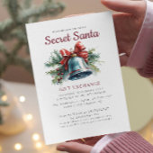 Elegante Pine en Bell Geheim Kerstfeest Kaart