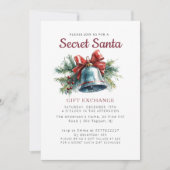 Elegante Pine en Bell Geheim Kerstfeest Kaart (Voorkant)