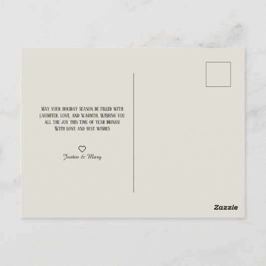 Elegante Pine en Holly Krans met gouden accenten Briefkaart (Achterkant)