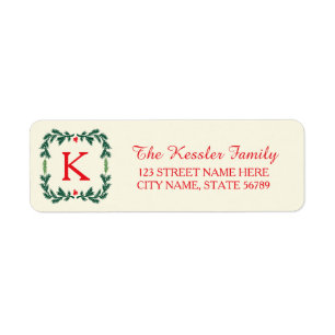 Elegante Pine Holiday retour adreslabels Etiket