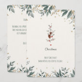 Elegante Pine & Holly Merry Christmas Invitation. Kaart (Voorkant / Achterkant)