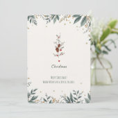 Elegante Pine & Holly Merry Christmas Invitation. Kaart (Staand voorkant)
