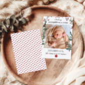 Elegante Pine Lijst Baby Geboorteaankondiging Kaar Aankondiging