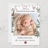 Elegante Pine Lijst Baby Geboorteaankondiging Kaar Aankondiging (Voorkant)