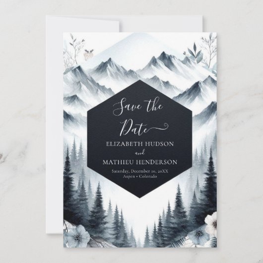 Elegante Pine Mountain bruiloft Save The Date (Voorkant)