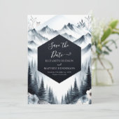Elegante Pine Mountain bruiloft Save The Date (Staand voorkant)