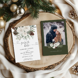 Elegante Pine Photo Winter Wedding Save The Date