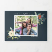 Elegante Pine takken elegant 3 foto's Kerstmis Drieluik Wenskaart (Cover)